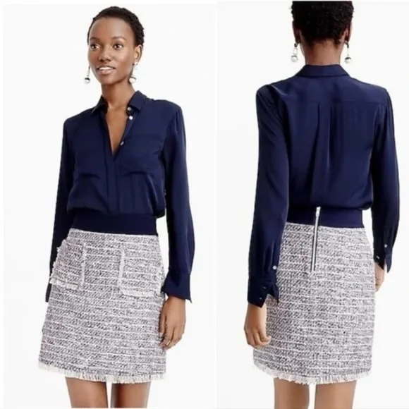 J crew top tweed mini skirt